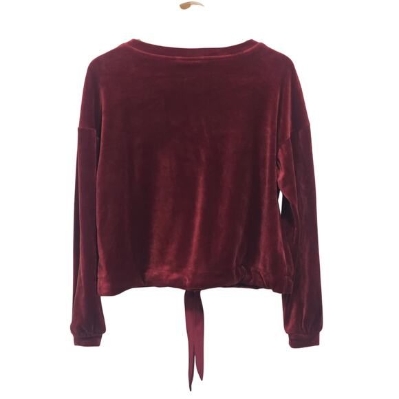 Lauren Conrad Red Velvet / Velour Crop Sweatshirt Size S Fairy Grunge - Picture 5 of 7